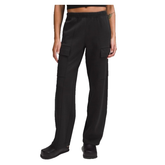 lululemon athletica Pants - Lululemon Cotton-Blend Double-Knit Mid-Rise Cargo Pant Black size 8